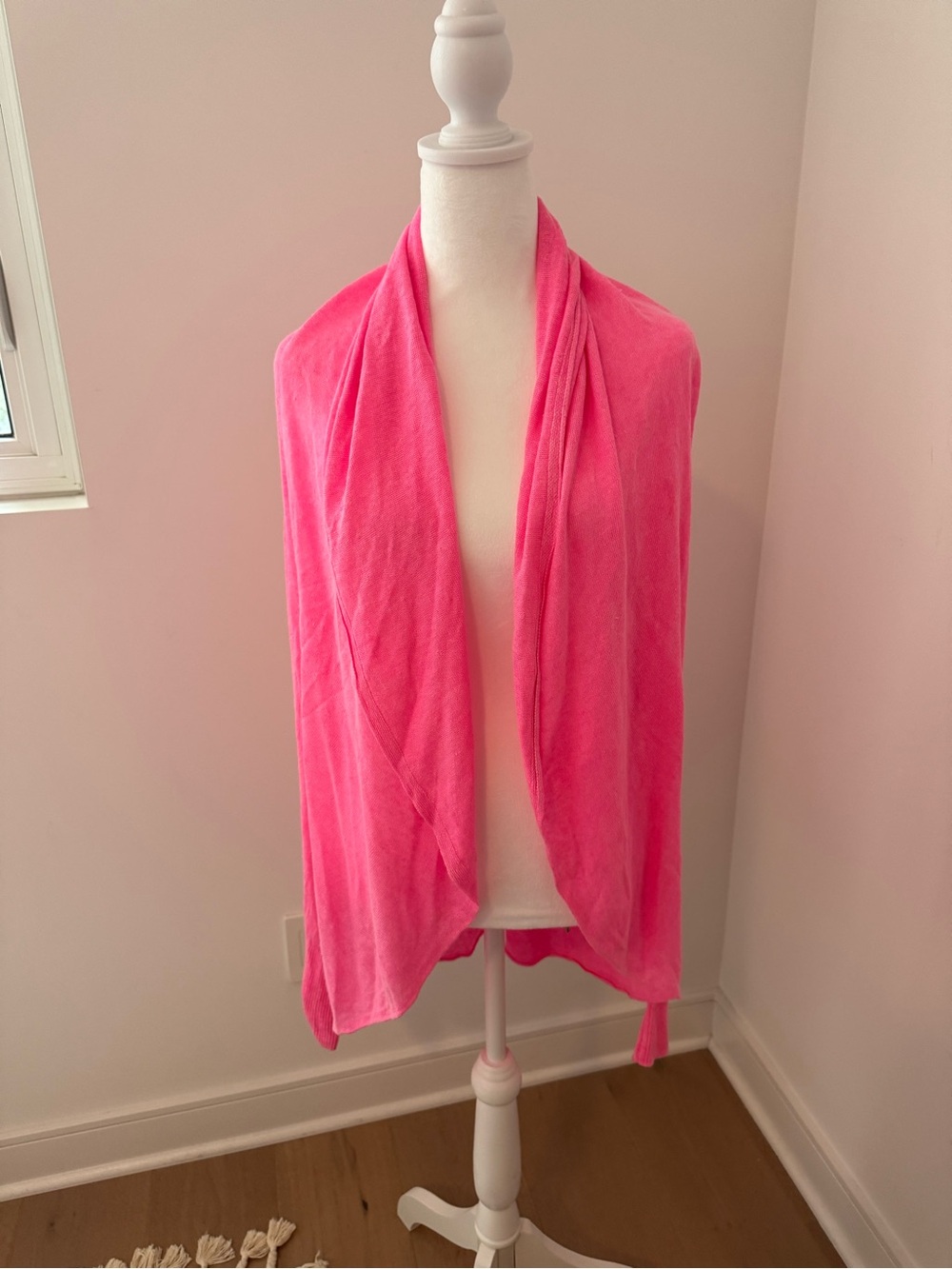 Lili Pulitzer Bright Pink Lightweight Shawl Collar Cardigan